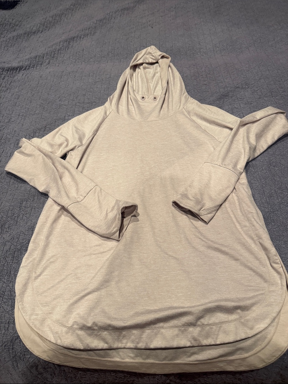 Athleta Taupe Lightweight Hooded Pullover